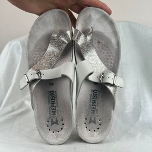 Mephisto Silver Sandals With a Touch of Glamour Size 10 (40)